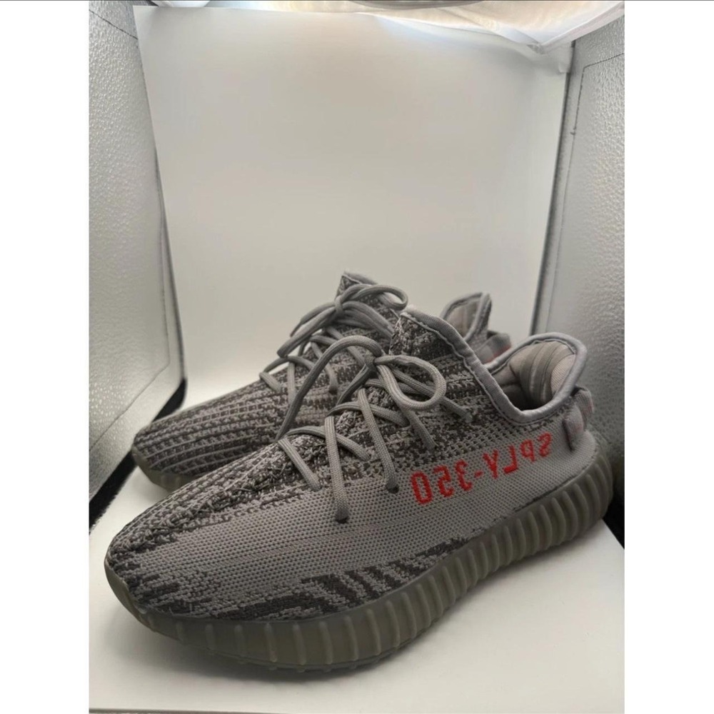 adidas Yeezy Boost 350 V2 Beluga 2.0 Grey Red AH2203 Sneaker Shoe Mens 8